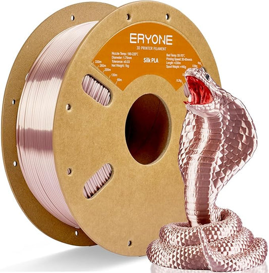 ERYONE Silk PLA Filament for 3D Printer, 1.75mm +/- 0.03mm, Champagne Pink by ERYONE