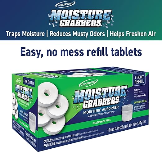 Concrobium 378489 Moisture Grabbers Moisture Absorber Refill Tablets, 4 Tablet - Image 3