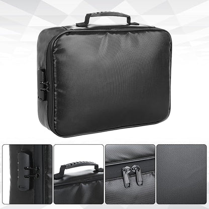 Fireproof Document Box with Lock, Waterproof File Organizer Portable Travel - Image 3