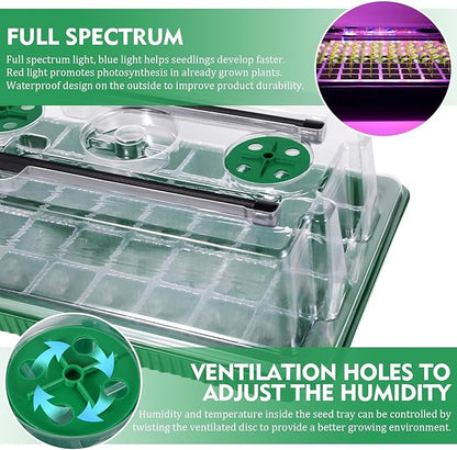 Verdenu Seed Starter Tray with Grow Light, 2 Pack 80 Cells Seed Starter Kit - Image 4