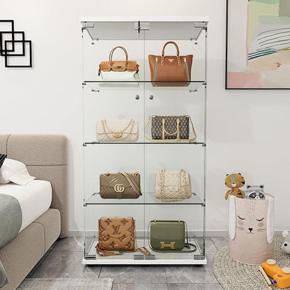 Yoluckea 4 Shelves Glass Display Cabinet - Image 4