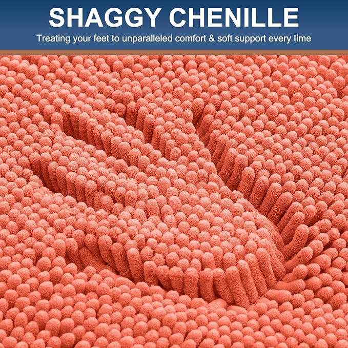 Smiry Luxury Chenille Bathroom Rugs 24x16, Extra Soft and Absorbent Shaggy Bath - Image 3