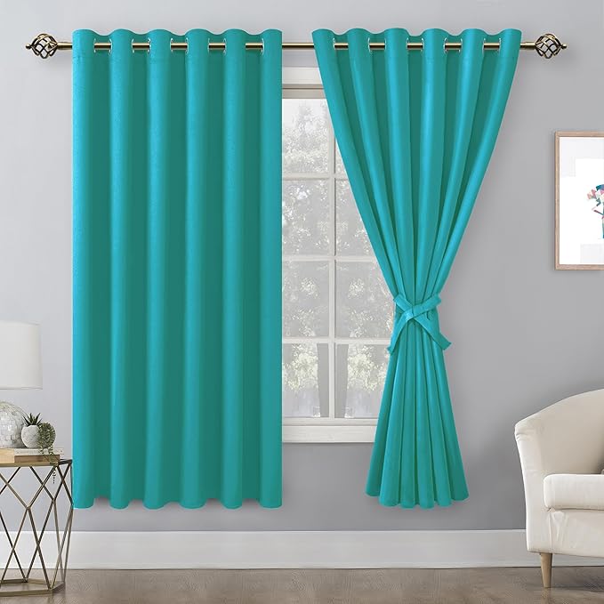 Hiasan Room Darkening Curtains for Bedroom, 70 x 63 Inches - Image 2