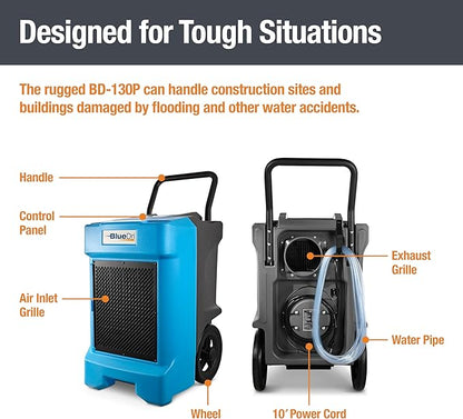 BlueDri BD-BD-130-BL Industrial Commercial Dehumidifier - Image 4