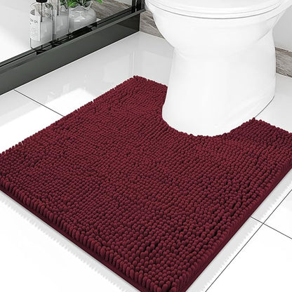 Smiry Luxury Chenille Toilet Rugs U-Shaped 20x20, Soft Absorbent Non-Slip by Smiry