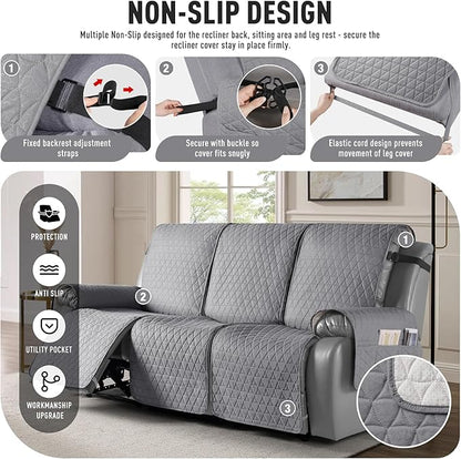 TAOCOCO 100% Waterproof Recliner Cover, Non-Slip Washable Reclining Couch Cover - Image 5