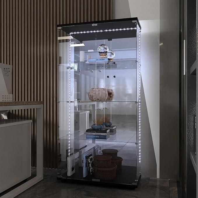 Yoluckea 4-Tier Glass Display Cabinet - Image 6