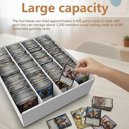 RLAVBL 2-Pack 3200 Count Trading Card Storage Box, 4 Row Cardboard Card Boxes - Image 4