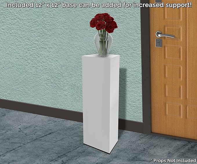 Marketing Holders Acrylic Display Riser Box Tall Pedestal 12" x 12" x 32" White - Image 2