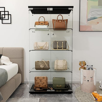 Yoluckea 4 Shelves Glass Display Cabinet - Image 3