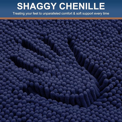 Smiry Luxury Chenille Bathroom Rugs 24x16, Extra Soft and Absorbent Shaggy Bath - Image 3