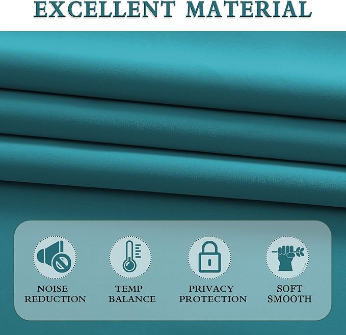 DONREN 72 Inch Length Teal Curtains - Image 4