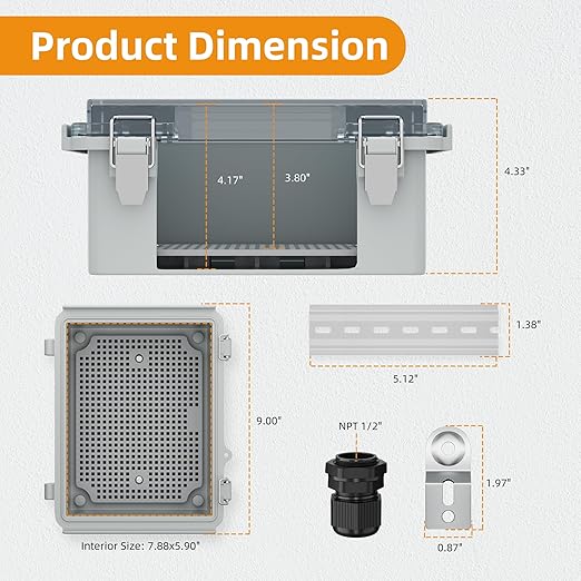Joinfworld Outdoor WiFi Enclosure Weatherproof Locking Outdoor WiFi Box Plastic - Image 5