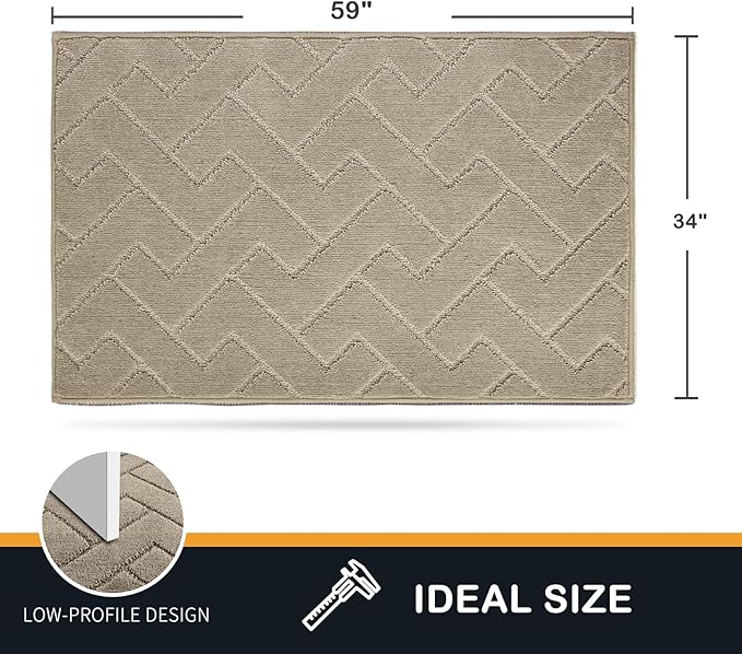 PURRUGS Dirt Trapping Door Mat 34" x 59", Non-Slip Machine Washable Entry Rug - Image 2