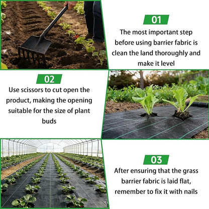 Weed Barrier Landscape Fabric Heavy Duty, Weed Block Horticultural Floor - Image 7