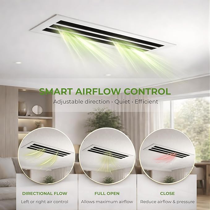 Modern Air Vent Cover 10x6 – Aluminum Linear Slot Diffuser, Decorative White - Image 8