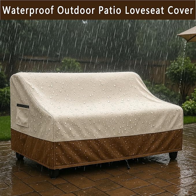 Waterproof Patio Loveseat Cover, 78.7W x 38.2D x 35H inches Heavy Duty 600D - Image 3