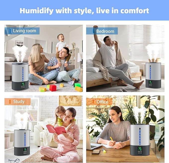 6L Humidifiers for Bedroom Large Room Home, Cool and Warm Humidifiers for Baby - Image 7