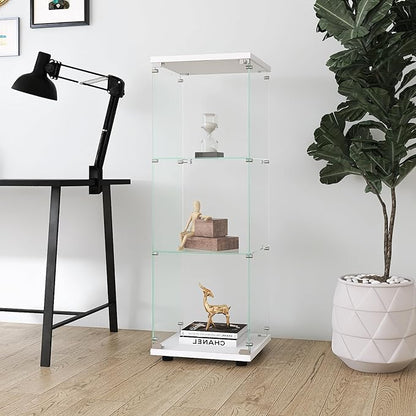 Yoluckea 3 Shelves Glass Display Cabinet - Image 3