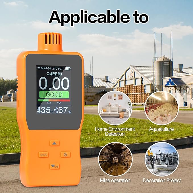 Ozone Detector, O3 Air Quality Meter Indoor, Portable Air Quality Monitor - Image 2