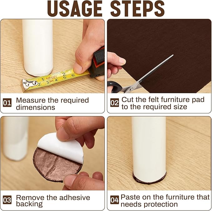 Large Felt Furniture Pads 12 x 60 Inch Non Slip Self Adhesive Heavy Duty - Image 5