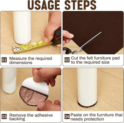 Large Felt Furniture Pads 12 x 60 Inch Non Slip Self Adhesive Heavy Duty - Image 5