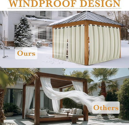 RYB HOME Outdoor/Indoor Thermal Insulated Fade-Resistant Blackout Curtains - Image 4