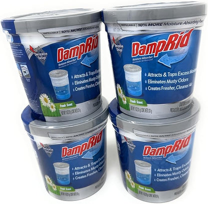 DampRid Refillable Moisture Absorber, 10.5 oz. Cups, 4 Pack, Fresh Scent by DampRid