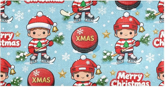Merry Christmas Ice Hockey decorative mat non slip anti mold decorative by Unknown