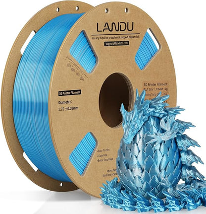 LANDU Silk Dual Color PLA Filament 1.75mm 1KG, 3D Printer Filament Dimensional by LANDU