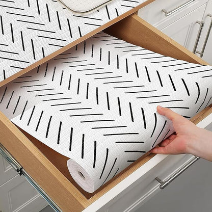 Tatyanna Shelf Liner for Kitchen Cabinets Non Adhesive Cabinet Liners Stripe by Tatyanna