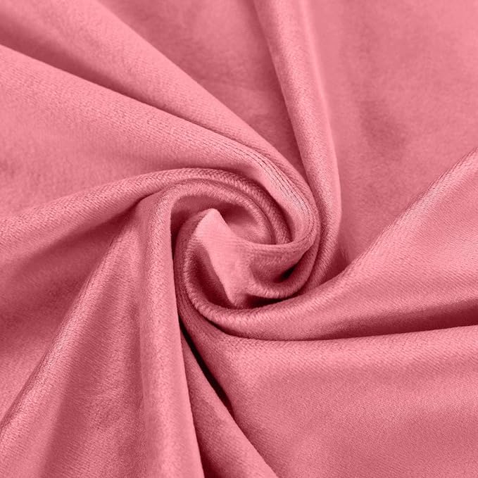 ChadMade Blackout Lined Premium Velvet Curtain Rose 100Wx96L Inch, Eyelet - Image 6