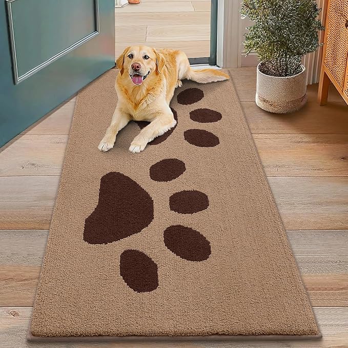 Smiry Dog Door Mat for Muddy Paws, Absorbs Moisture and Dirt, Low-Profile by Smiry