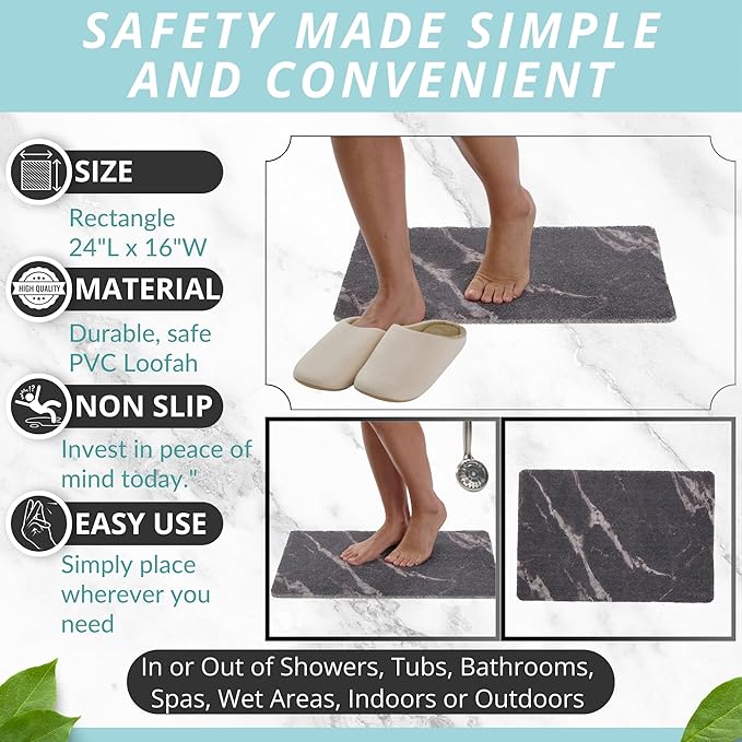 ENKOSI Loofah Non-Slip Shower and Bath Mat - Image 3