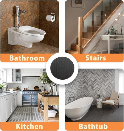 24 PCS Bathtub Non Slip Stickers Black Adhesive Decals Round Shape Anti Slip - Image 6