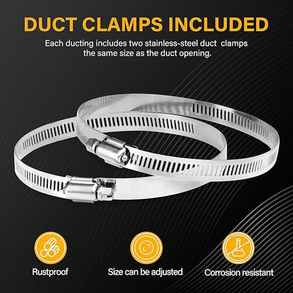 YSSOA 4" Non-Insulated Air Aluminum Ducting Flexible Dryer Vent Hose 8 Feet Long - Image 3