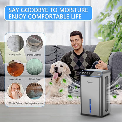 Dehumidifier for Basement Quiet Dehumidifiers for Home, Auto Shut-Off, Sleep - Image 7