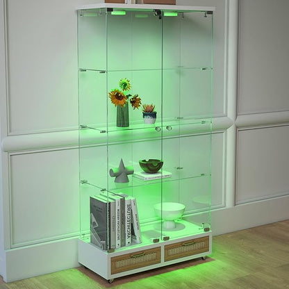 Yoluckea 4 Tier Glass Display Cabinet - Image 9