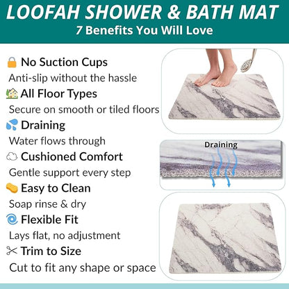 Enkosi Loofah Shower Mat Non Slip – Square Anti Slip Bath Mat - Image 4
