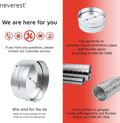 neverest® RK 6" Professional Backdraft Shutter Damper Connector Duct Fits Only - Image 6