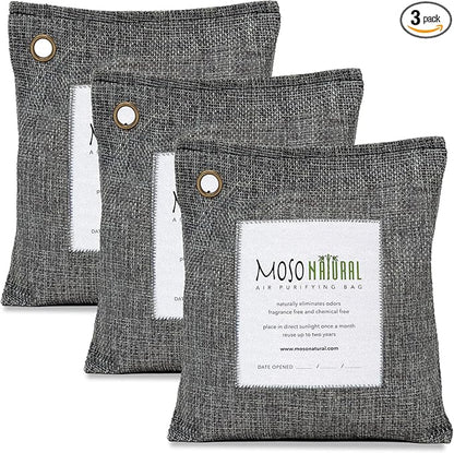 Moso Natural Air Purifying Bag 500g Premium Bamboo Charcoal Odor Absorber by MosoNatural