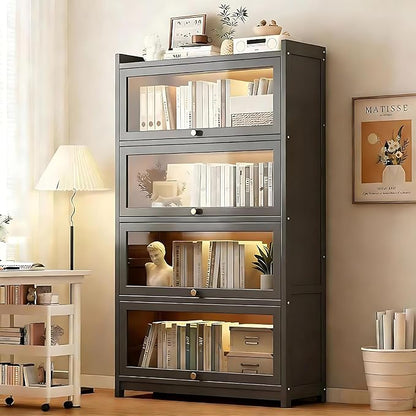 Curio Display Cabinet with Acrylic Glass Door, Large Capacity Storage Cabinet - Image 6