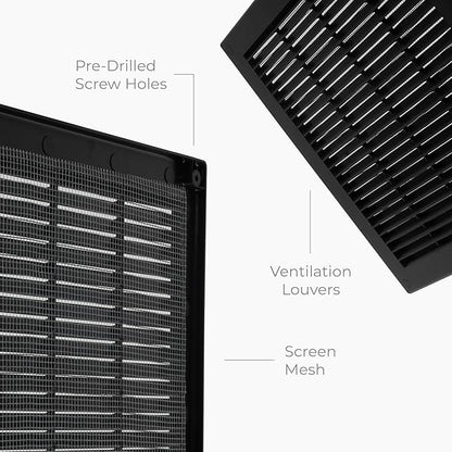 5-Pack 12" x 12" Square Air Vent Cover – Black Plastic Vent Deflector - Image 7