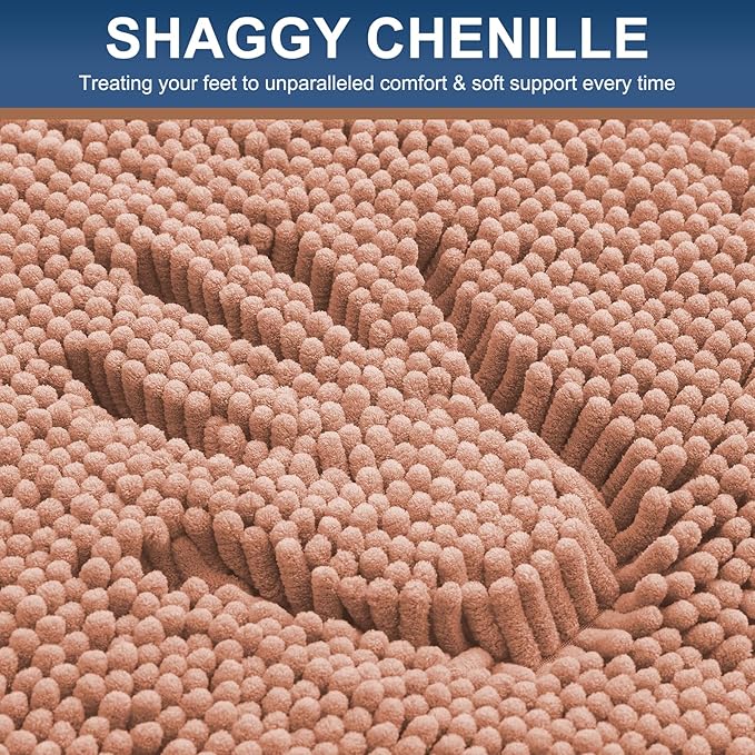 Smiry Luxury Chenille Bathroom Rugs 24x16, Extra Soft and Absorbent Shaggy Bath - Image 3
