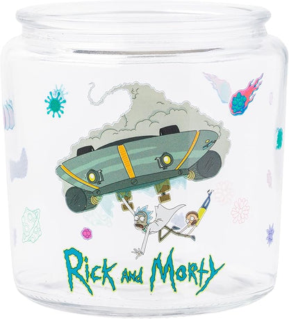 Silver Buffalo Rick and Morty Falling Out of Ship Glass Cookie Snack Candy Jar - Image 7