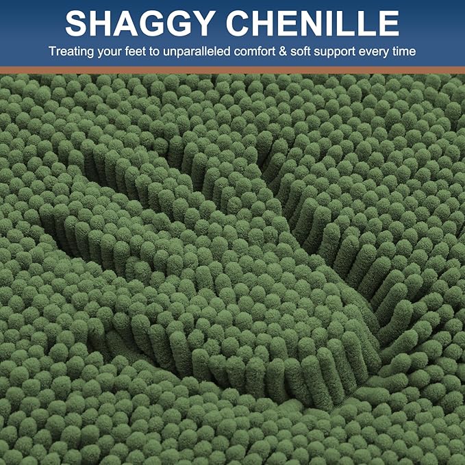 Smiry Luxury Chenille Bathroom Rugs 30x20, Extra Soft and Absorbent Shaggy Bath - Image 3