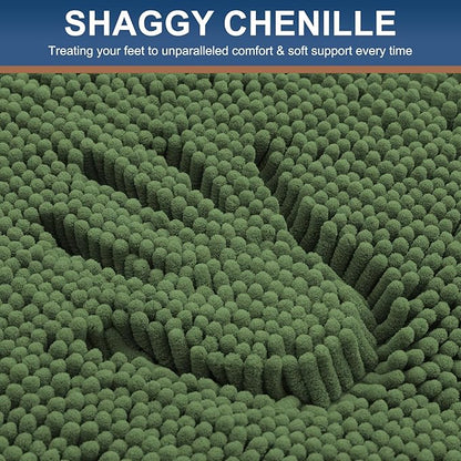 Smiry Luxury Chenille Bathroom Rugs 30x20, Extra Soft and Absorbent Shaggy Bath - Image 3