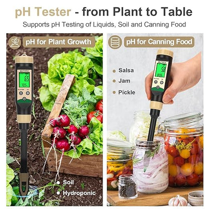 Soil pH Meter for Food, Digital pH Temp Meter for Blueberry Jam - Image 3