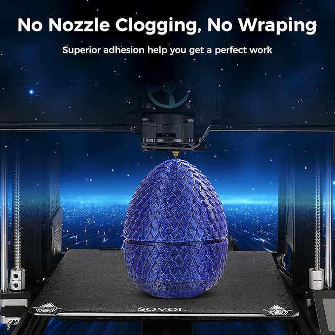 Sovol Silk PLA Filament with Blue Glitter 1kg 1.75mm, Color Changeable 3D - Image 3