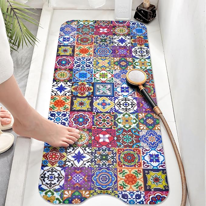 Boho Bathtub Mat Non Slip, Vintage Bath Tub Mat Baby Bath Mats - Image 7